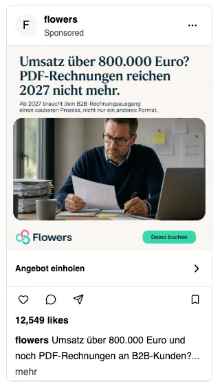 Kalasar-Creative: „Umsatz über 800.000 Euro? PDF-Rechnungen reichen 2027 nicht mehr.“