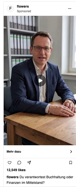 Kalasar-Creative: Video-Ad „Du verantwortest Buchhaltung oder Finanzen im Mittelstand?“